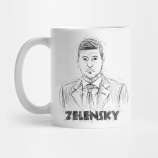 Zelenskyy scribble art. Mug